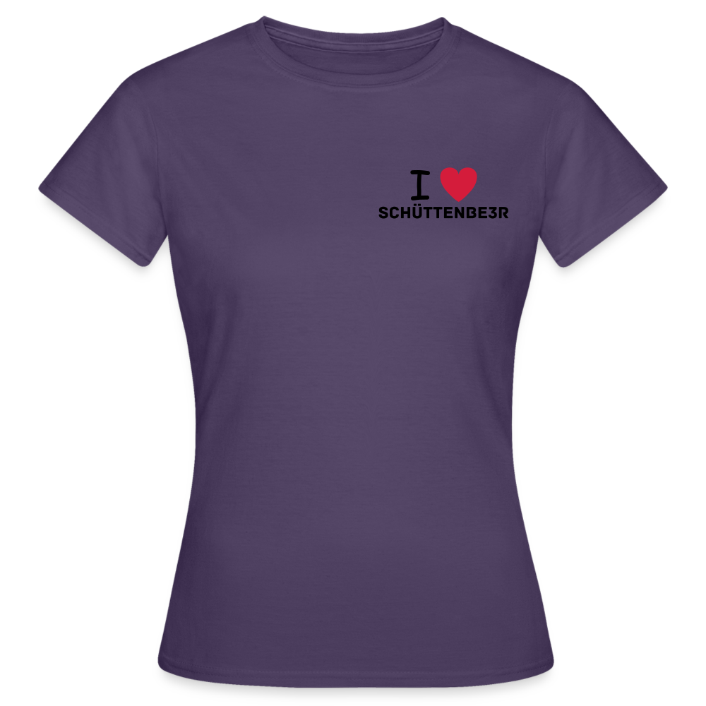 Frauen T-Shirt Brust "I-Love-Schüttenbeer" - Dunkellila