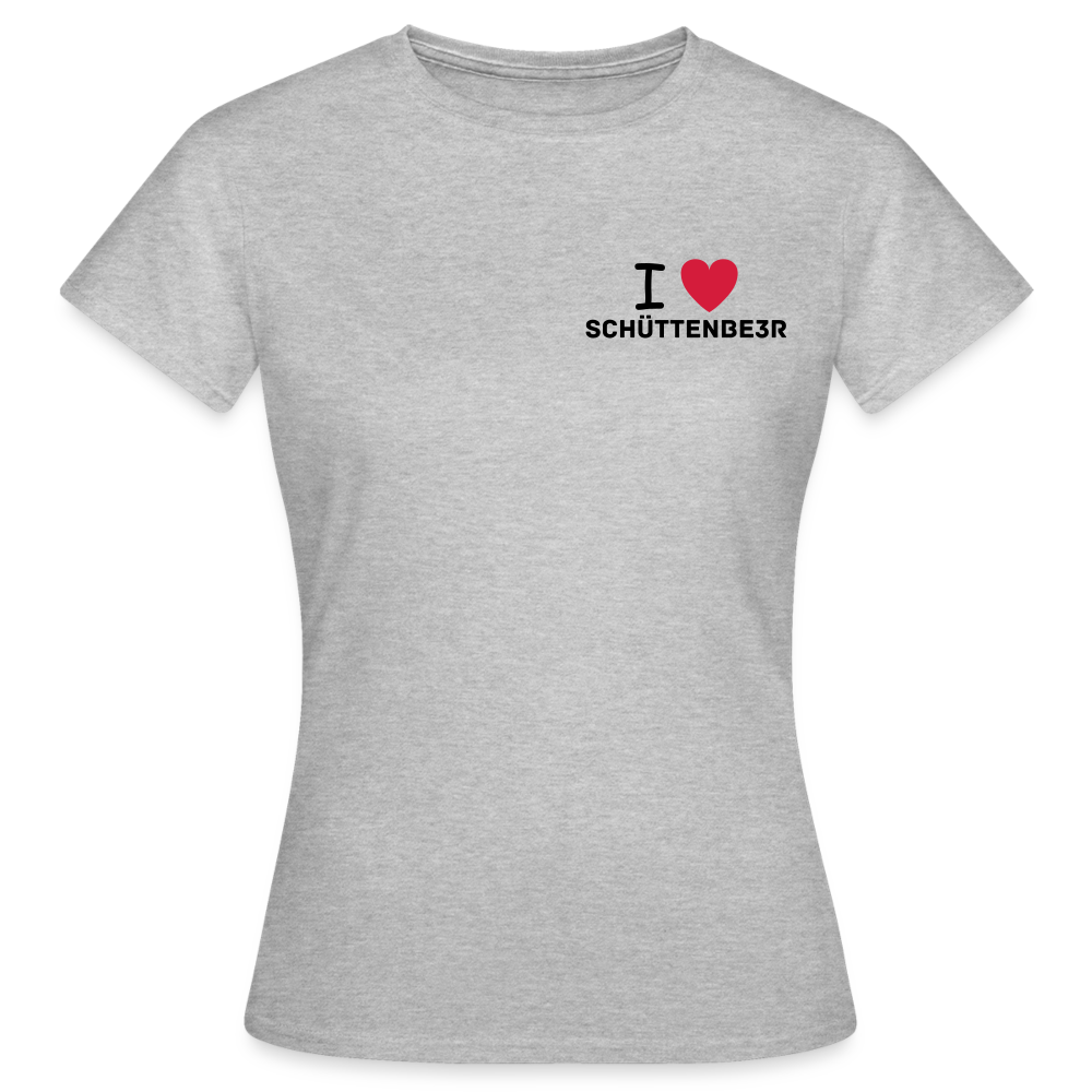 Frauen T-Shirt Brust "I-Love-Schüttenbeer" - Grau meliert