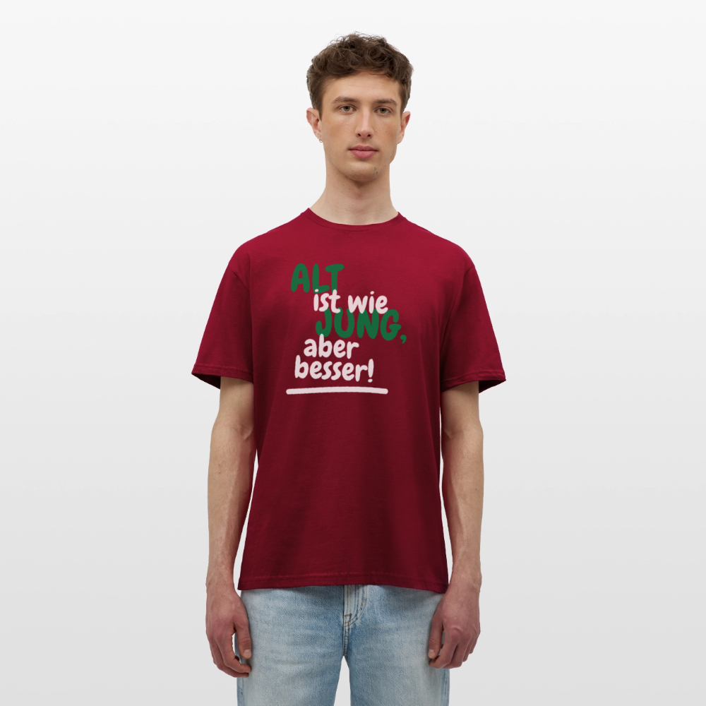 Männer T-Shirt "Alt ist wie Jung" - Ziegelrot