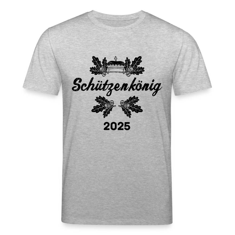Männer T-Shirt "Schützenkönig 2025" Bio - Grau meliert