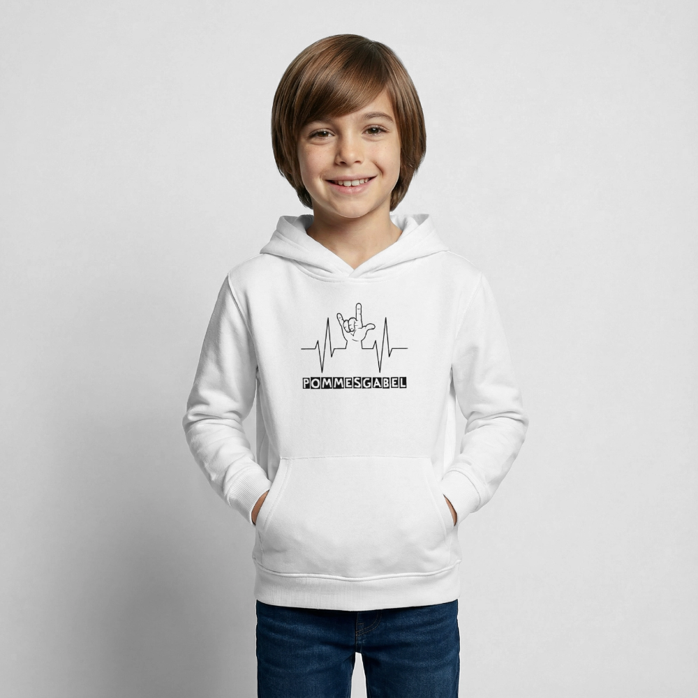 Kinder Hoodie "Pommesgabel" - Weiß