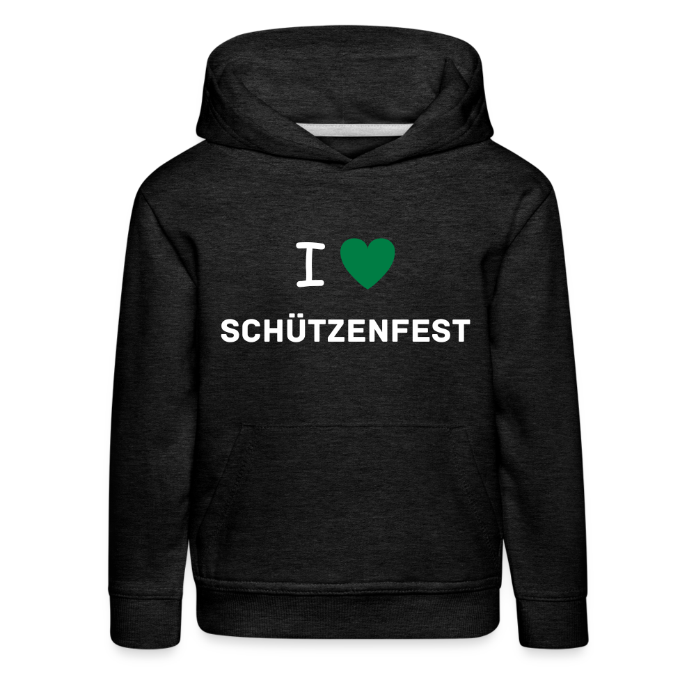 Kinder Premium Hoodie "I-Love-Schützenfest" - Anthrazit