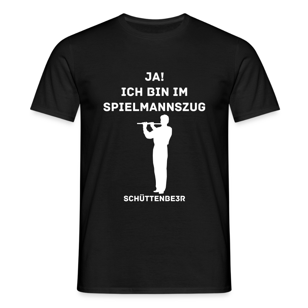 Männer T-Shirt "Ja ich bin im Spielmannszug Flöte" - Schwarz