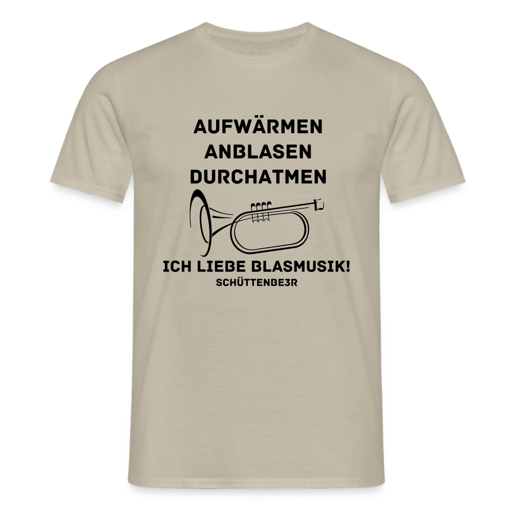 Männer T-Shirt "Ich liebe Blasmusik" - Sandbeige