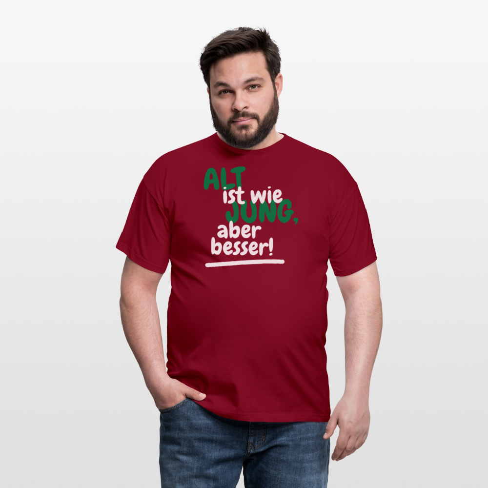 Männer T-Shirt "Alt ist wie Jung" - Ziegelrot