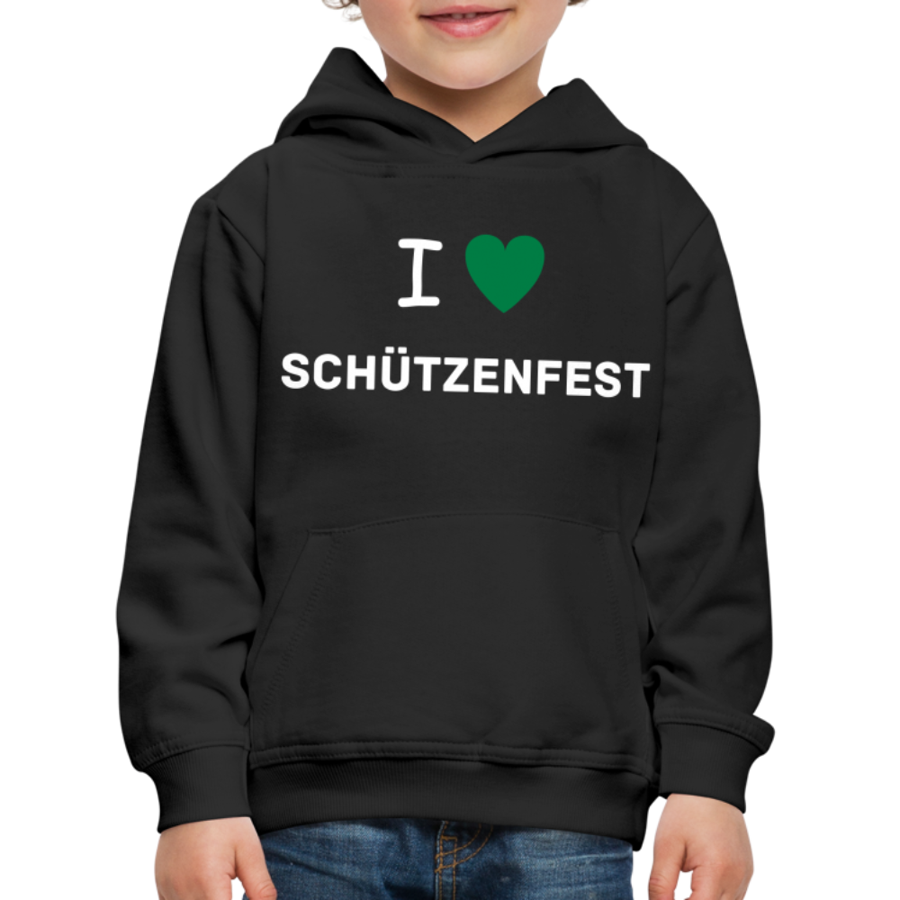Kinder Premium Hoodie "I-Love-Schützenfest" - Schwarz