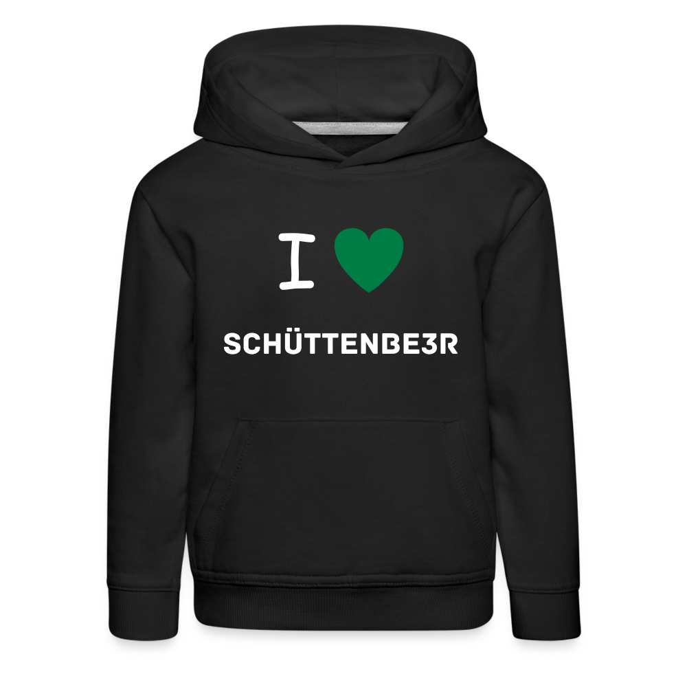 Kinder Premium Hoodie "I-Love-Schüttenbeer" - Schwarz