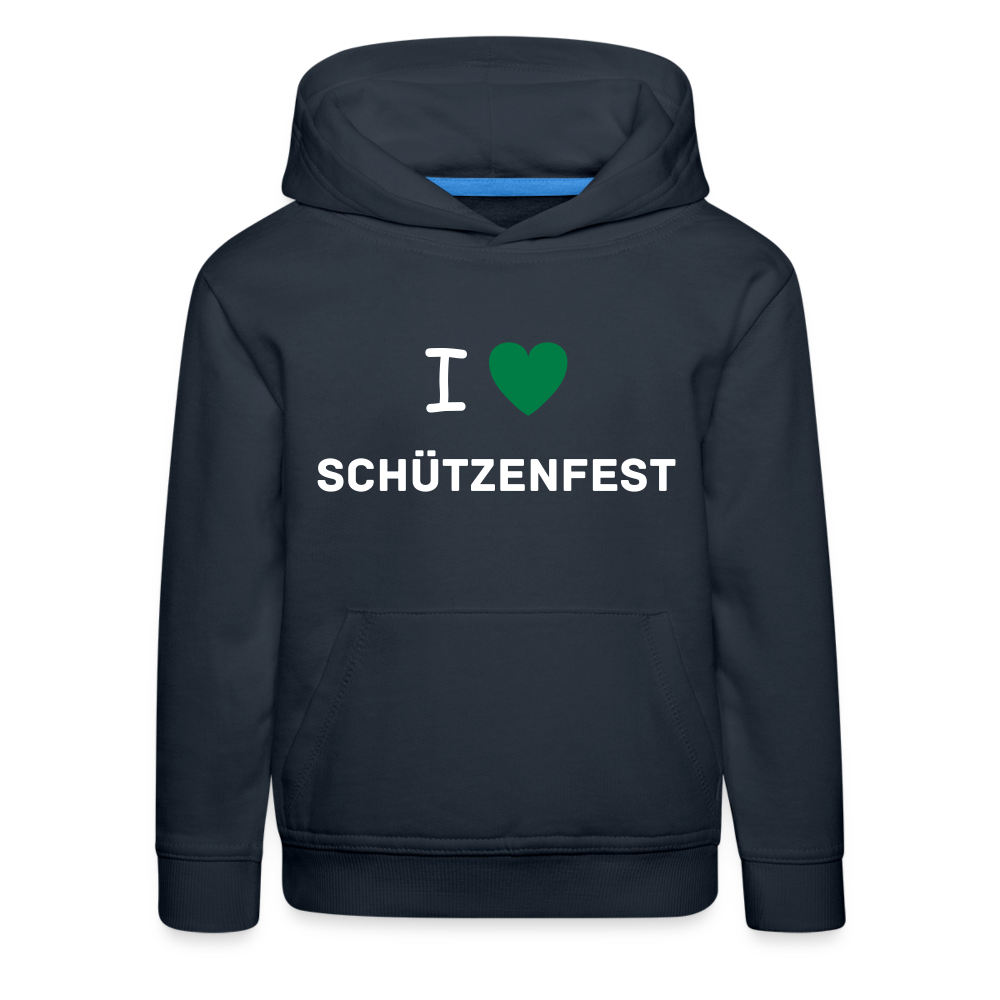 Kinder Premium Hoodie "I-Love-Schützenfest" - Navy