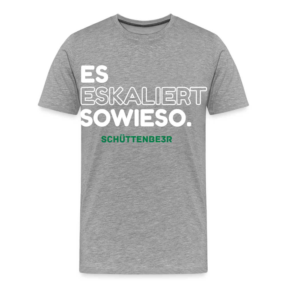 Männer Premium T-Shirt "Es Eskaliert" - Grau meliert