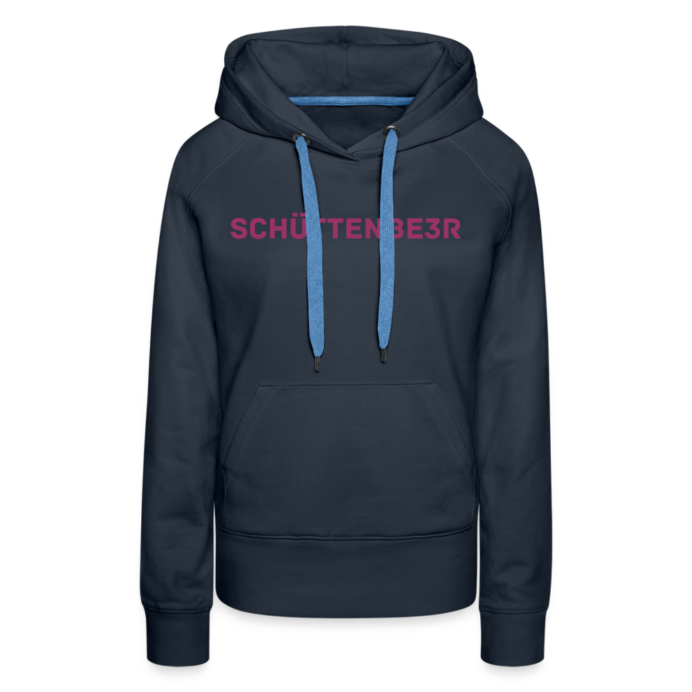 Frauen Premium Hoodie "Glitzer Schriftzug" - Navy