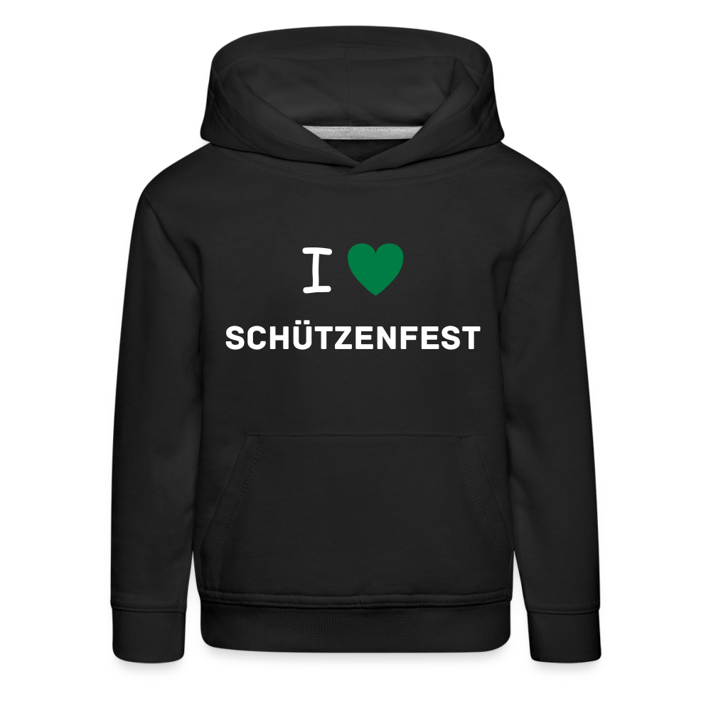 Kinder Premium Hoodie "I-Love-Schützenfest" - Schwarz