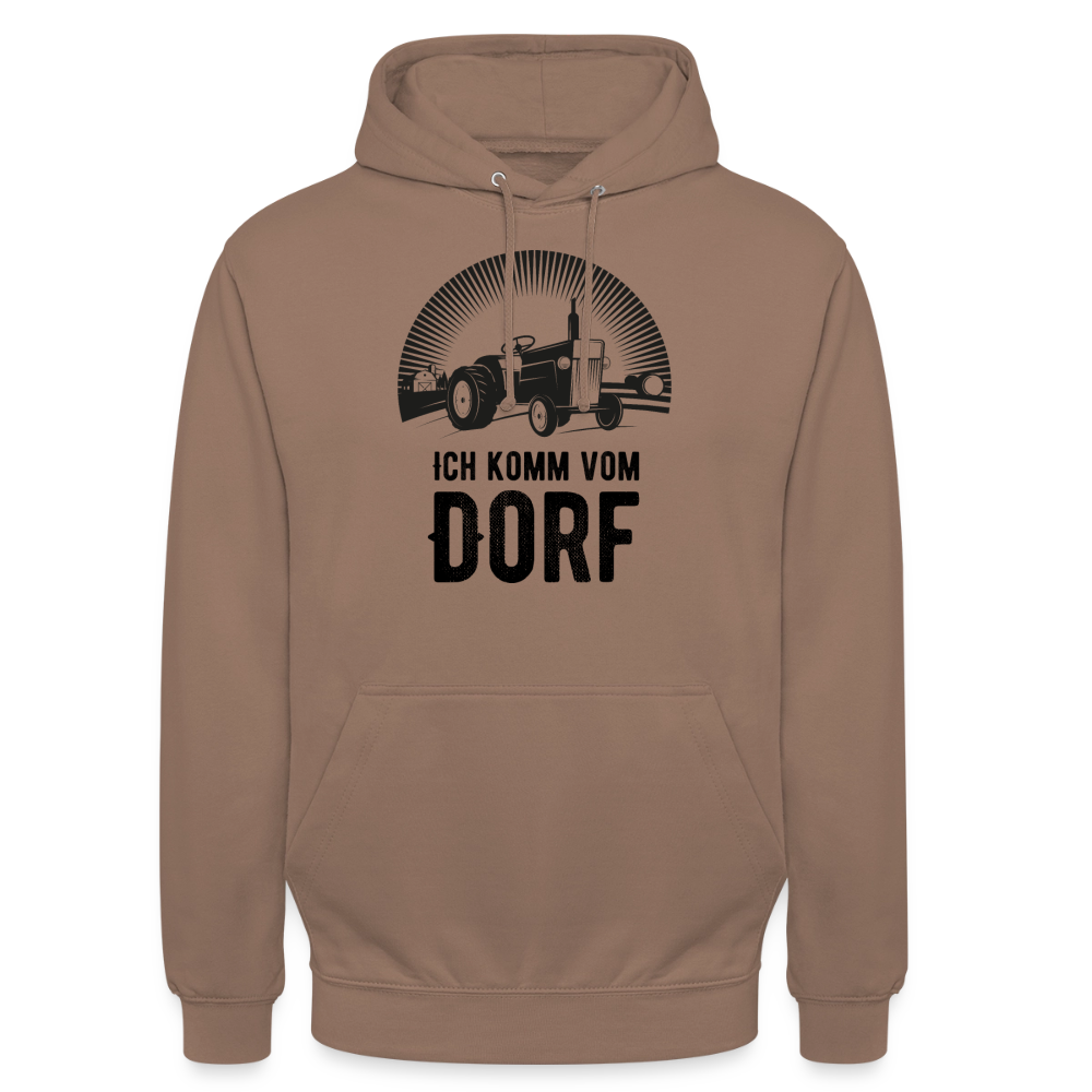 Hoodie "Ich komme vom Dorf" Unisex - Mokka