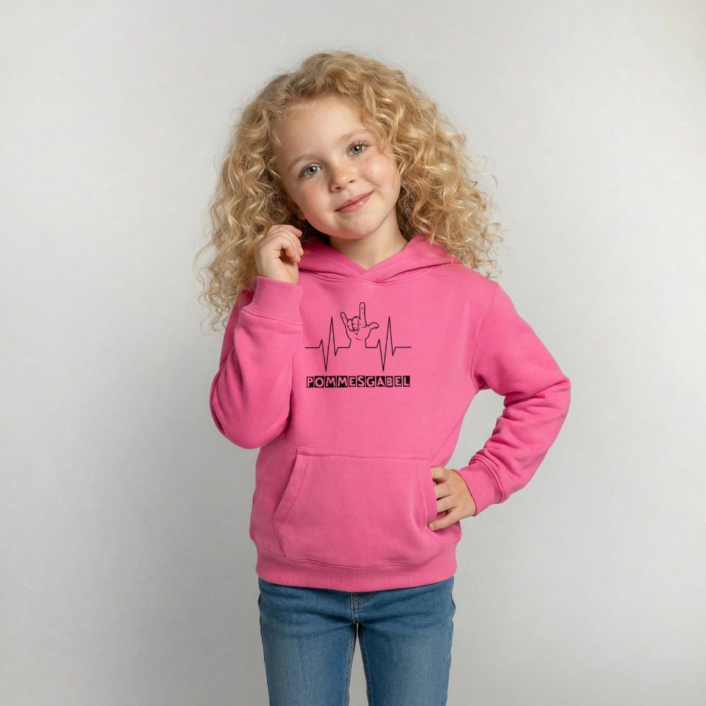 Kinder Hoodie "Pommesgabel" - Pink