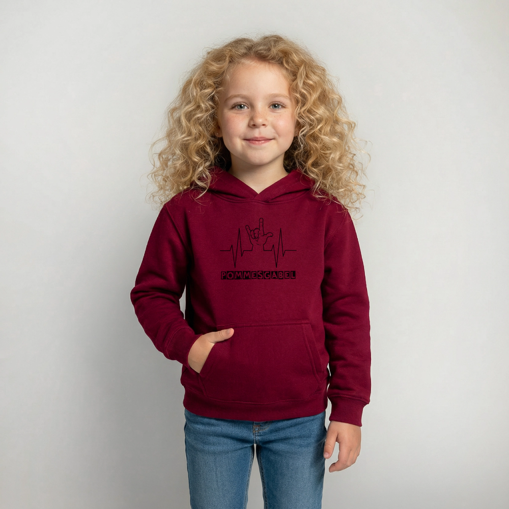 Kinder Hoodie "Pommesgabel" - Bordeaux