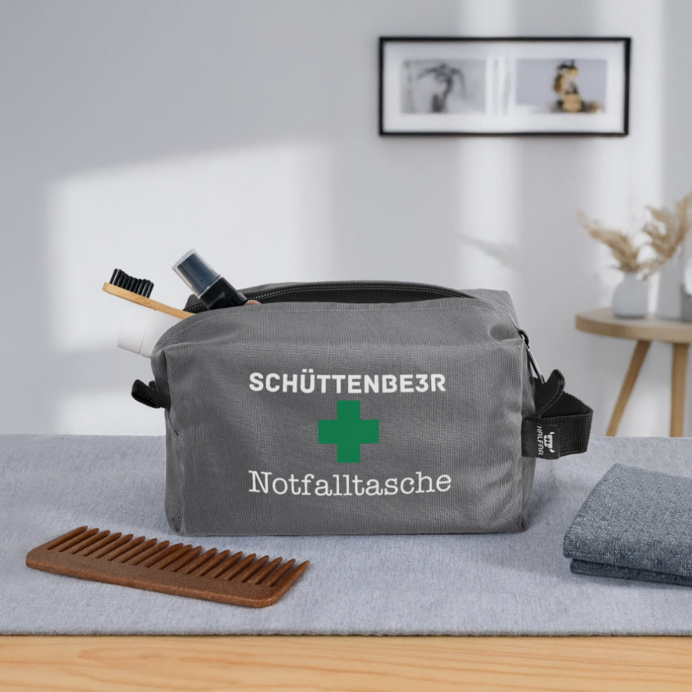 Kulturbeutel "Notfalltasche Schüttenbeer" - Anthrazit