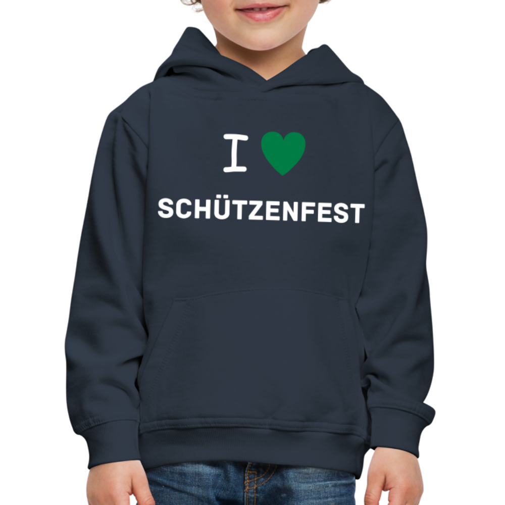 Kinder Premium Hoodie "I-Love-Schützenfest" - Navy