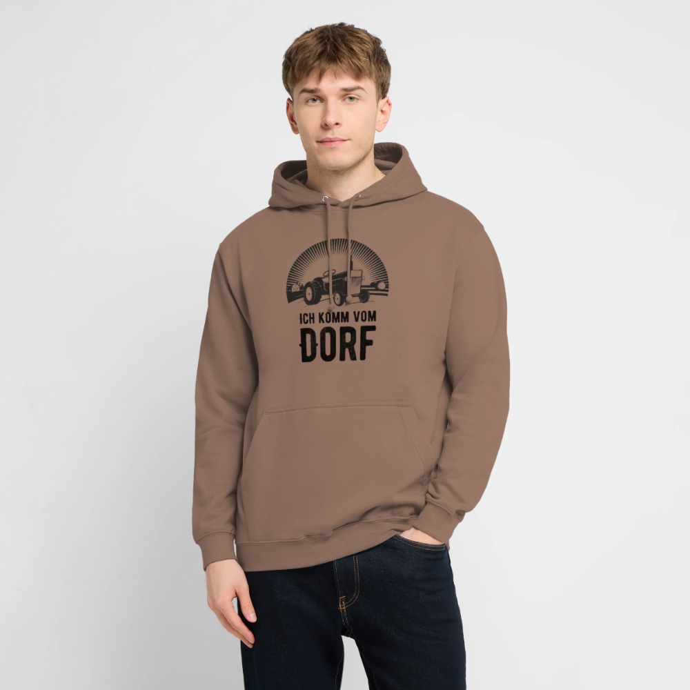 Hoodie "Ich komme vom Dorf" Unisex - Mokka
