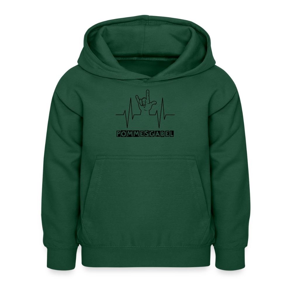 Kinder Hoodie "Pommesgabel" - Flaschengrün
