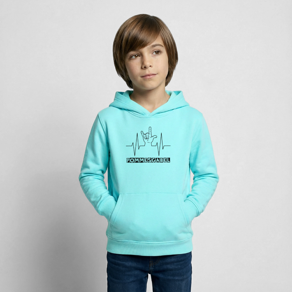Kinder Hoodie "Pommesgabel" - Pfefferminze