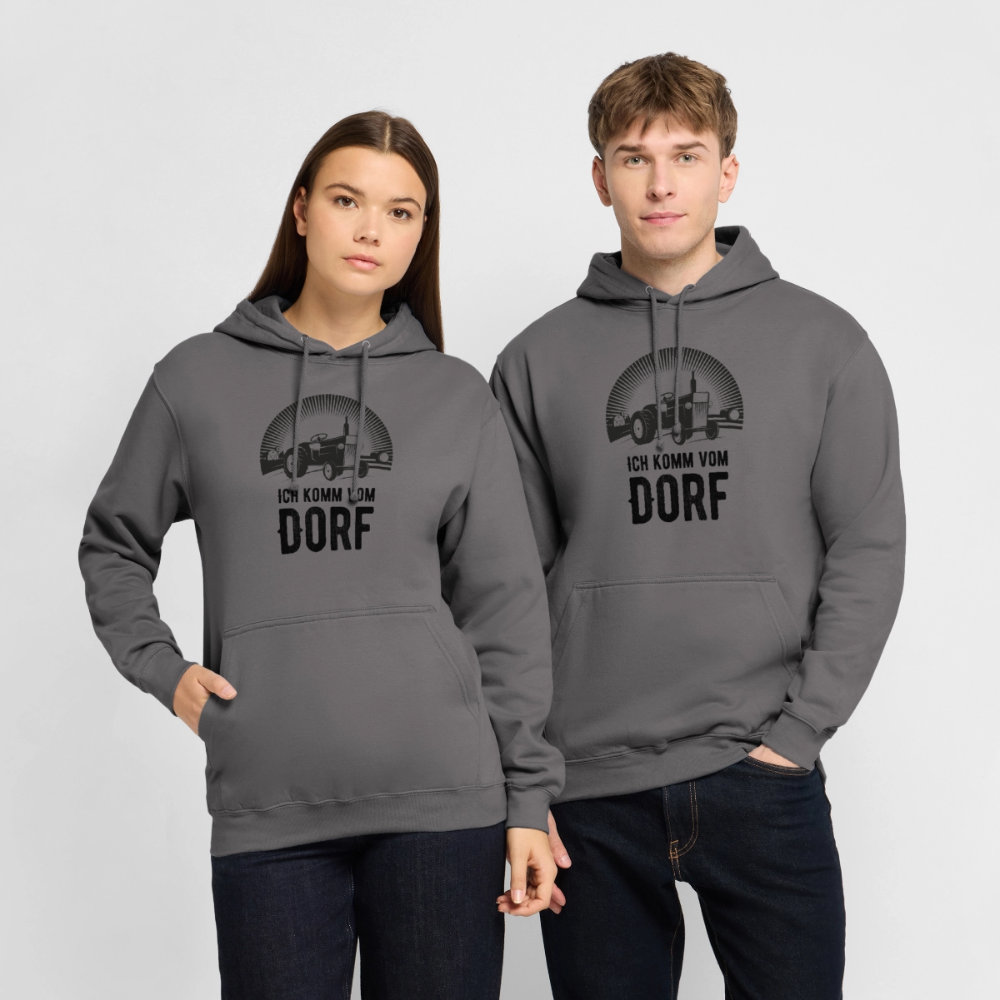 Hoodie "Ich komme vom Dorf" Unisex - Mittelgrau