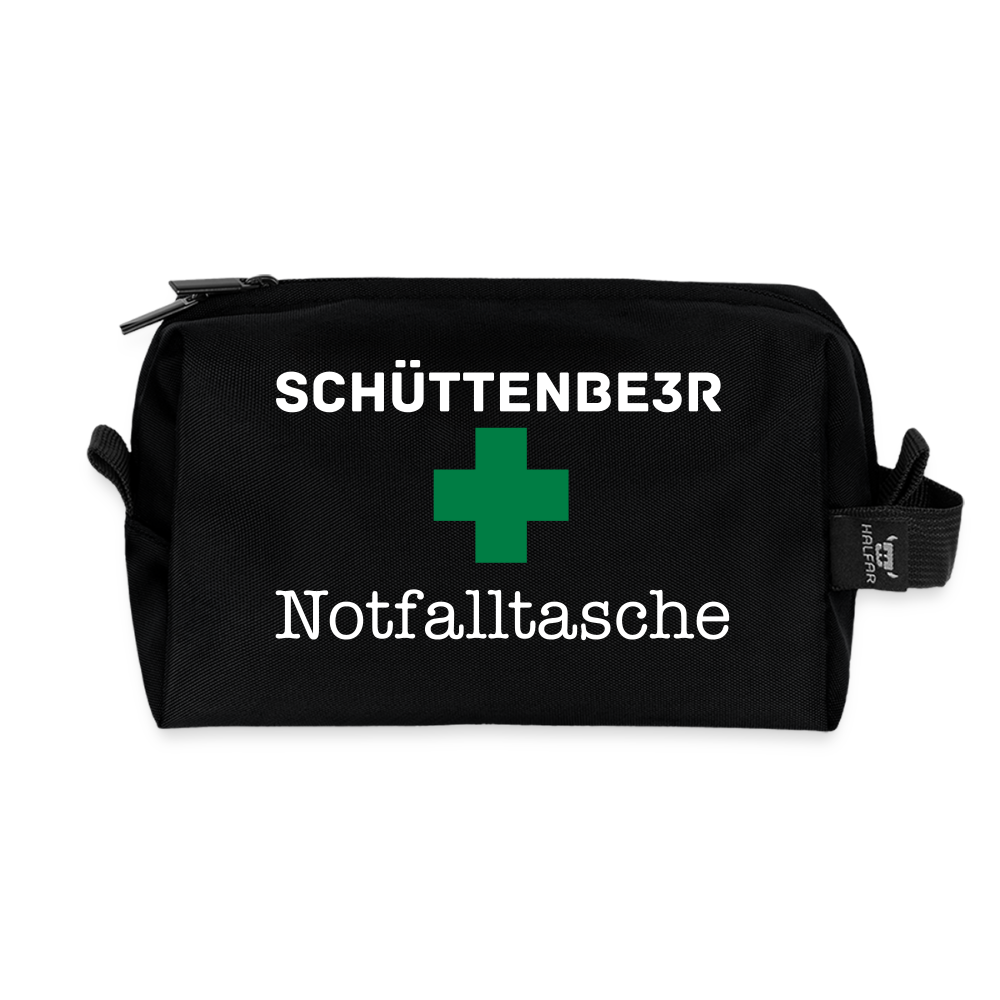 Kulturbeutel "Notfalltasche Schüttenbeer" - Schwarz