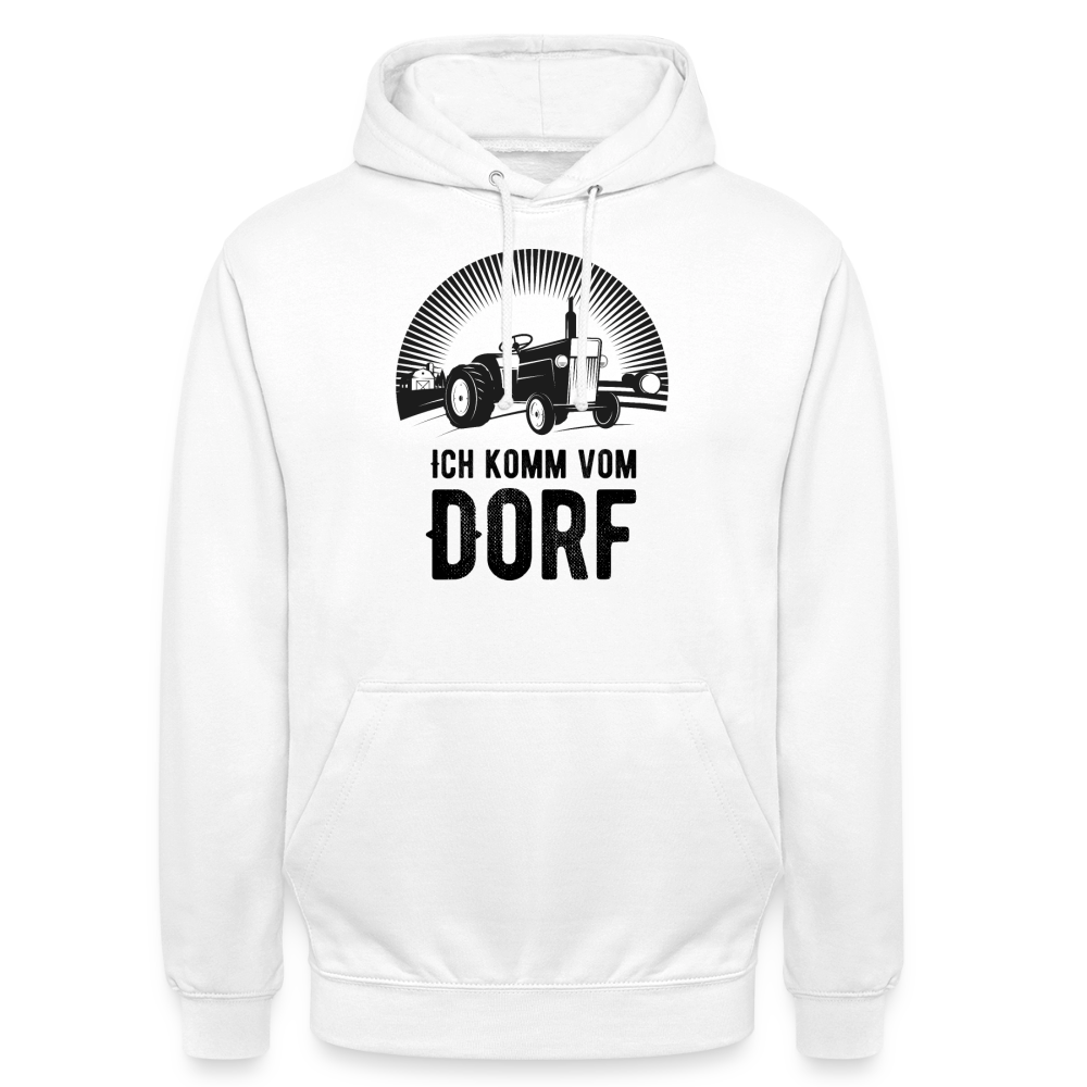 Hoodie "Ich komme vom Dorf" Unisex - Weiß