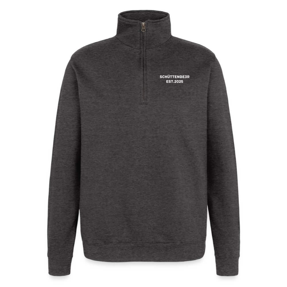 Quarter-Zip-Sweatshirt "SCHÜTTENBE3R" - Anthrazit
