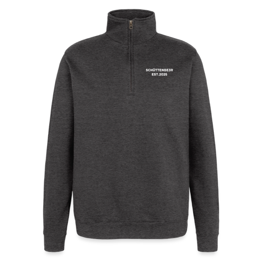 Quarter-Zip-Sweatshirt "SCHÜTTENBE3R" - Anthrazit