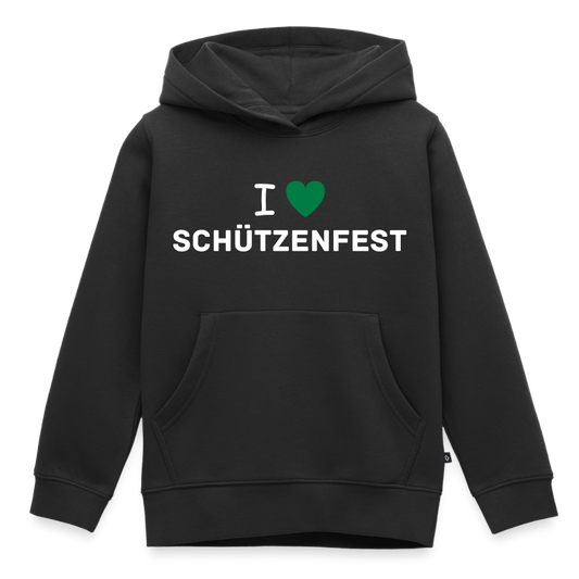 Kinder Premium Hoodie "I-Love-Schützenfest" - Schwarz
