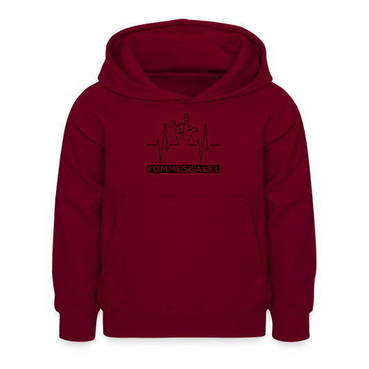 Kinder Hoodie "Pommesgabel" - Bordeaux