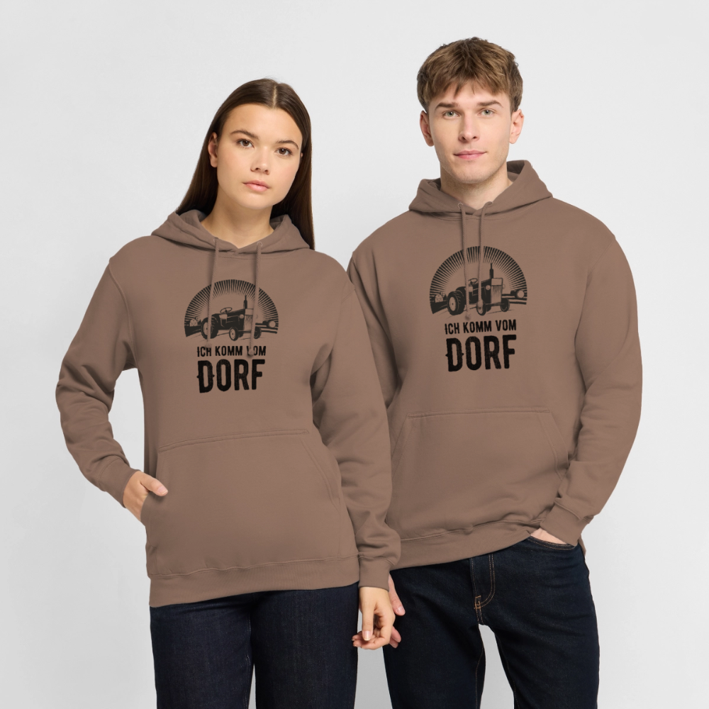 Hoodie "Ich komme vom Dorf" Unisex - Mokka