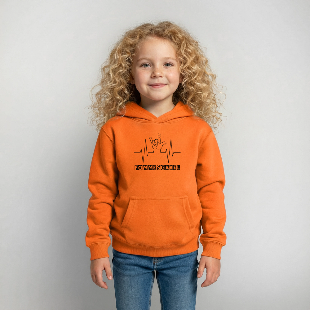 Kinder Hoodie "Pommesgabel" - Orange