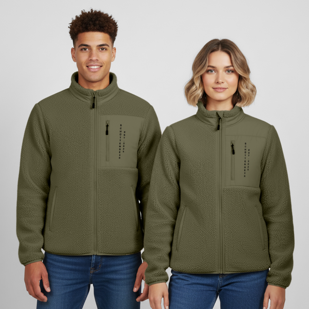 Unisex Sherpajacke Relaxed Fit "SCHÜTTENBE3R" - Khaki