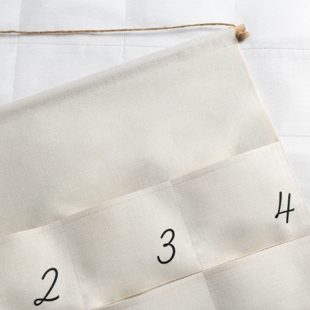 Leinen Adventskalender "Winterzauber" - Naturweiß