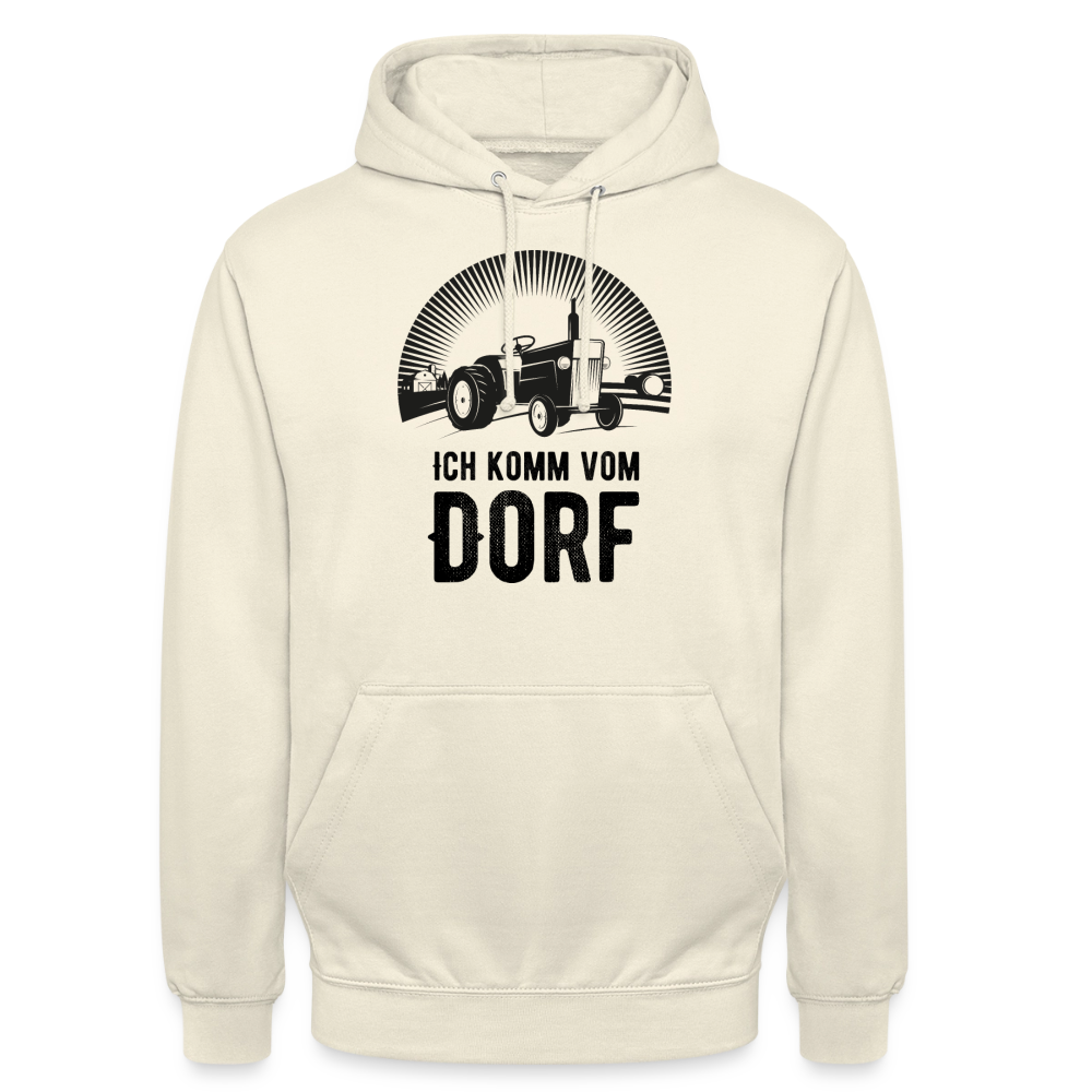 Hoodie "Ich komme vom Dorf" Unisex - Vanille-Milchshake