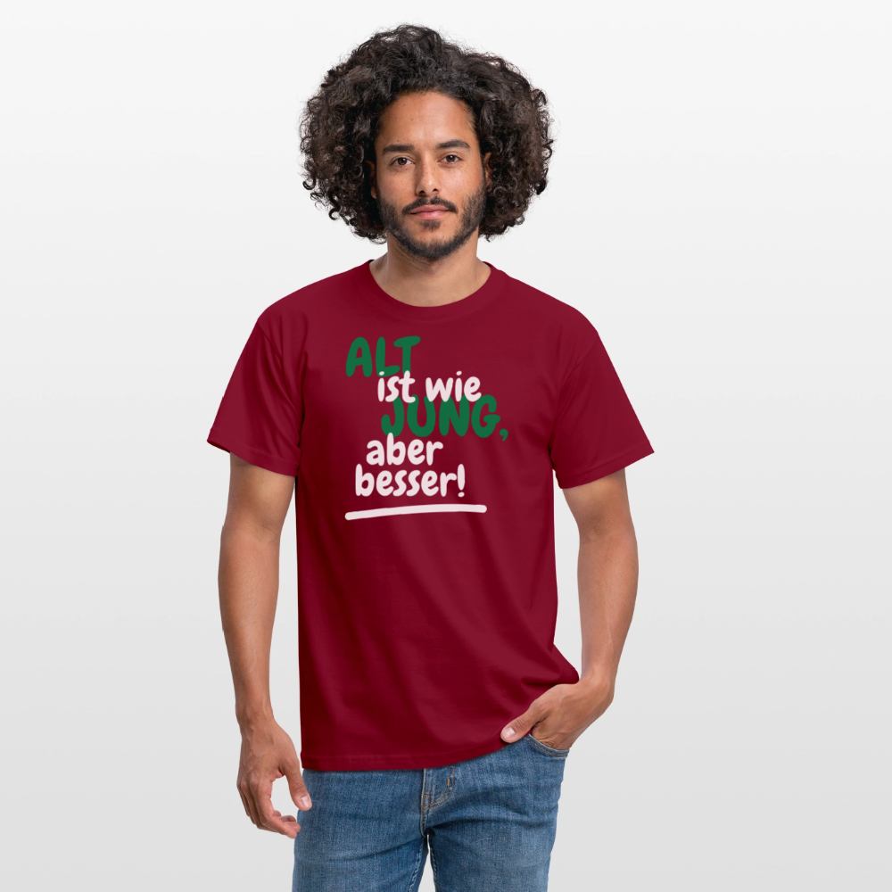 Männer T-Shirt "Alt ist wie Jung" - Ziegelrot