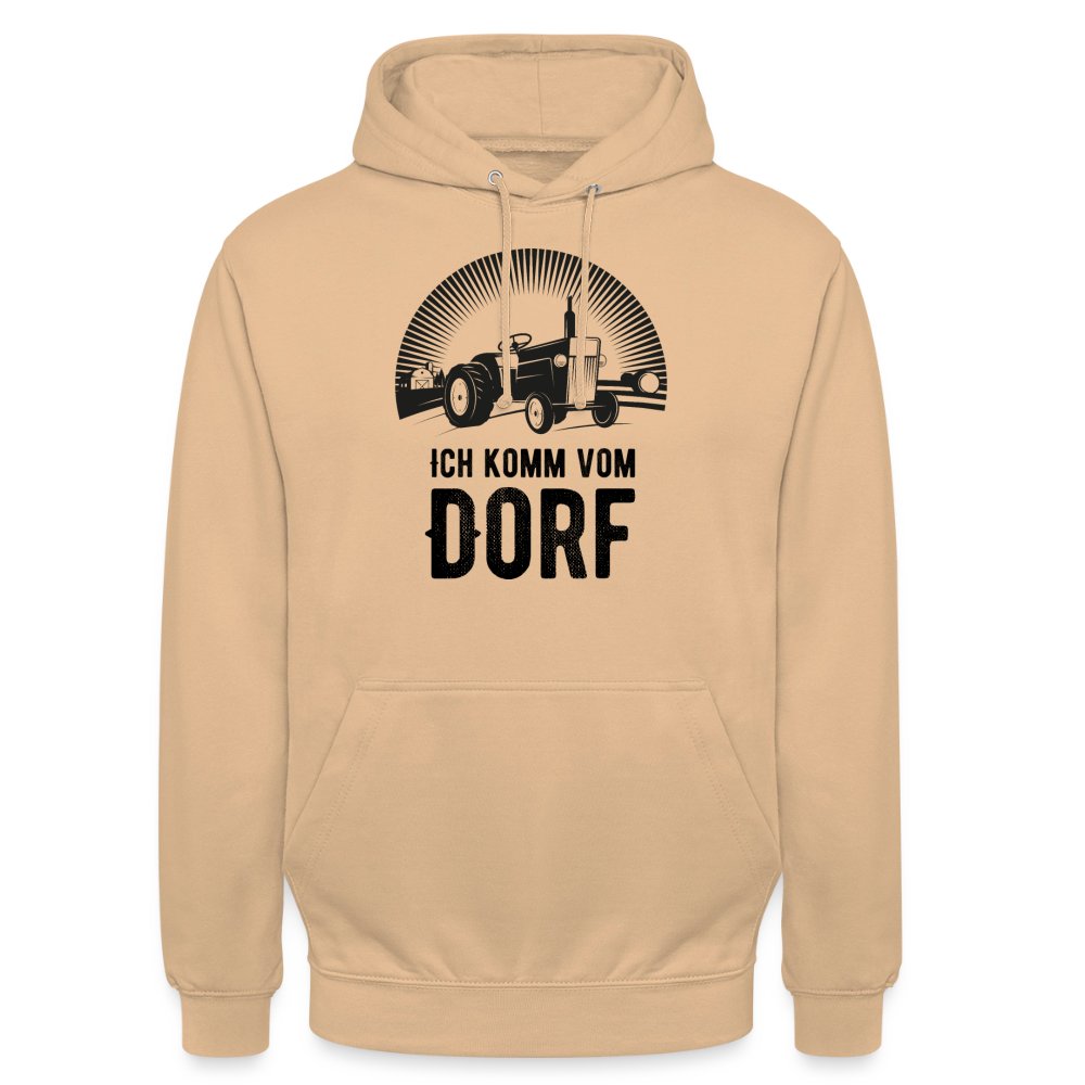 Hoodie "Ich komme vom Dorf" Unisex - Pfirsich