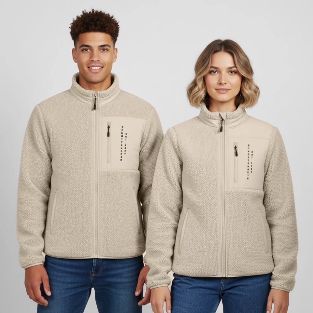 Unisex Sherpajacke Relaxed Fit "SCHÜTTENBE3R" - Beige