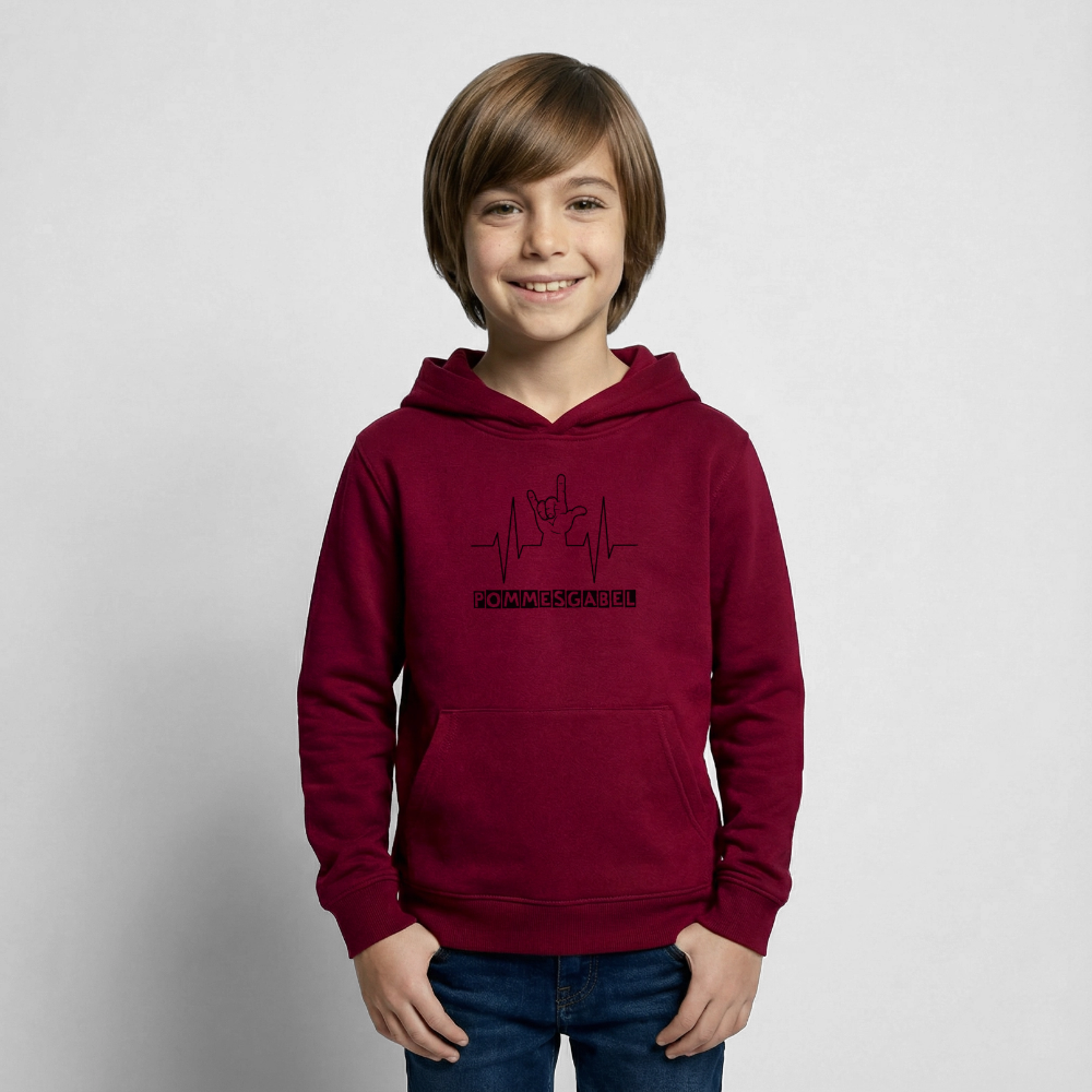 Kinder Hoodie "Pommesgabel" - Bordeaux