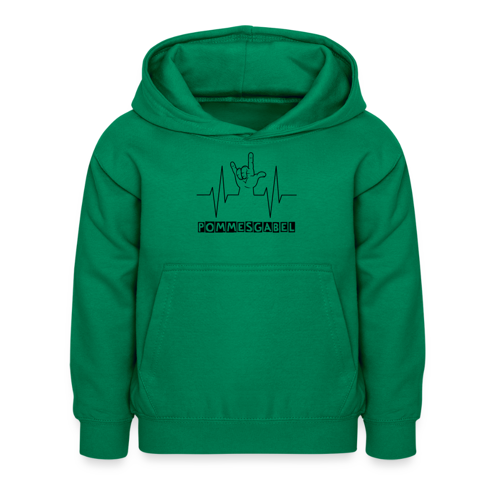 Kinder Hoodie "Pommesgabel" - Kelly Green