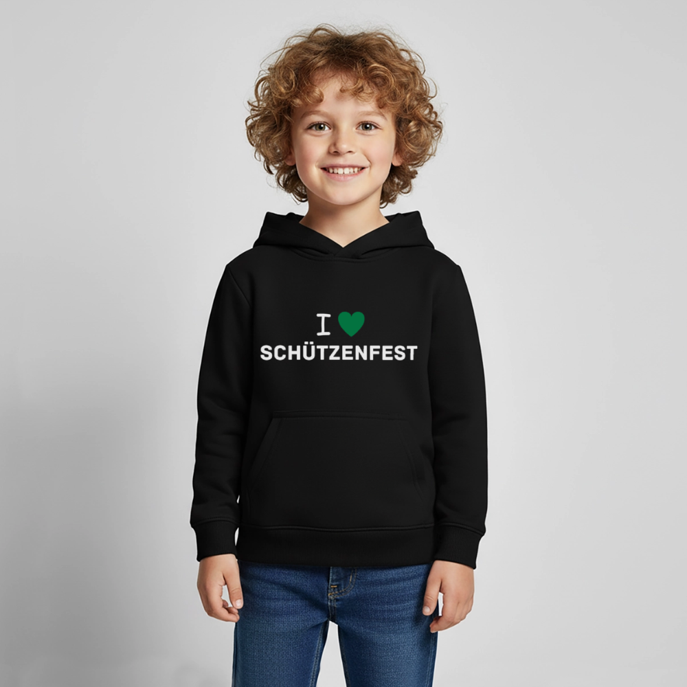 Kinder Premium Hoodie "I-Love-Schützenfest" - Schwarz