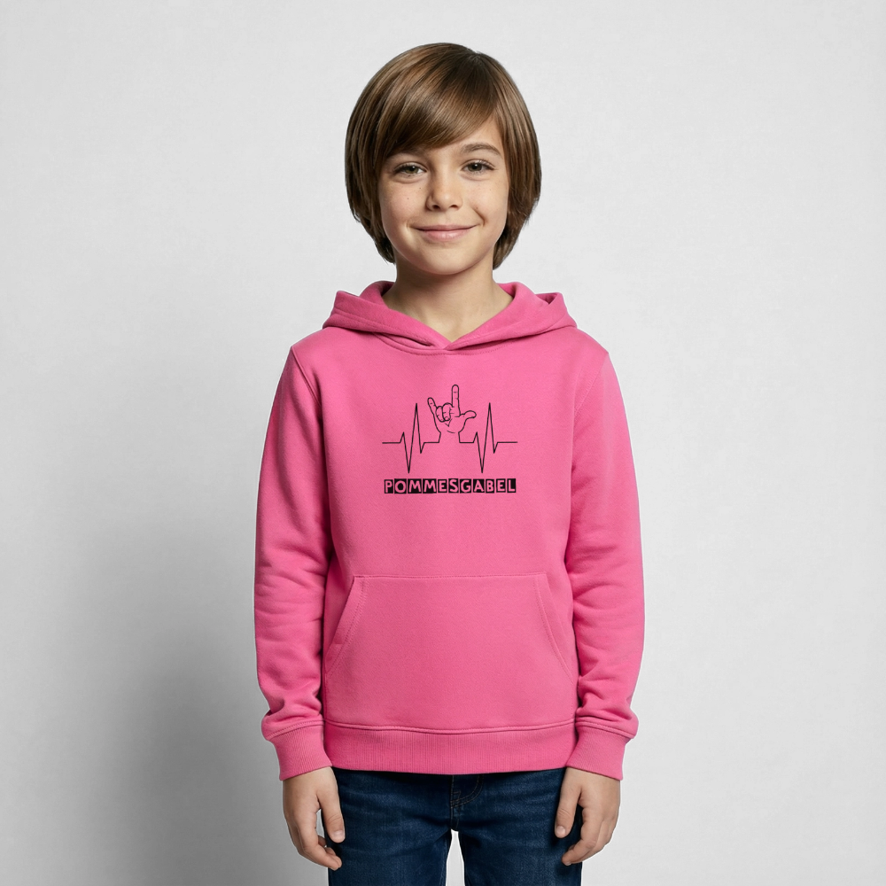 Kinder Hoodie "Pommesgabel" - Pink