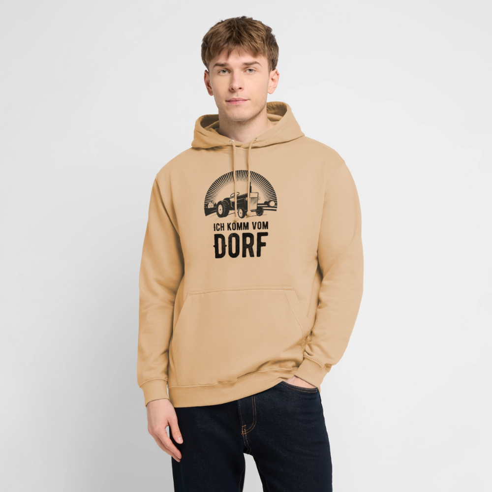 Hoodie "Ich komme vom Dorf" Unisex - Pfirsich