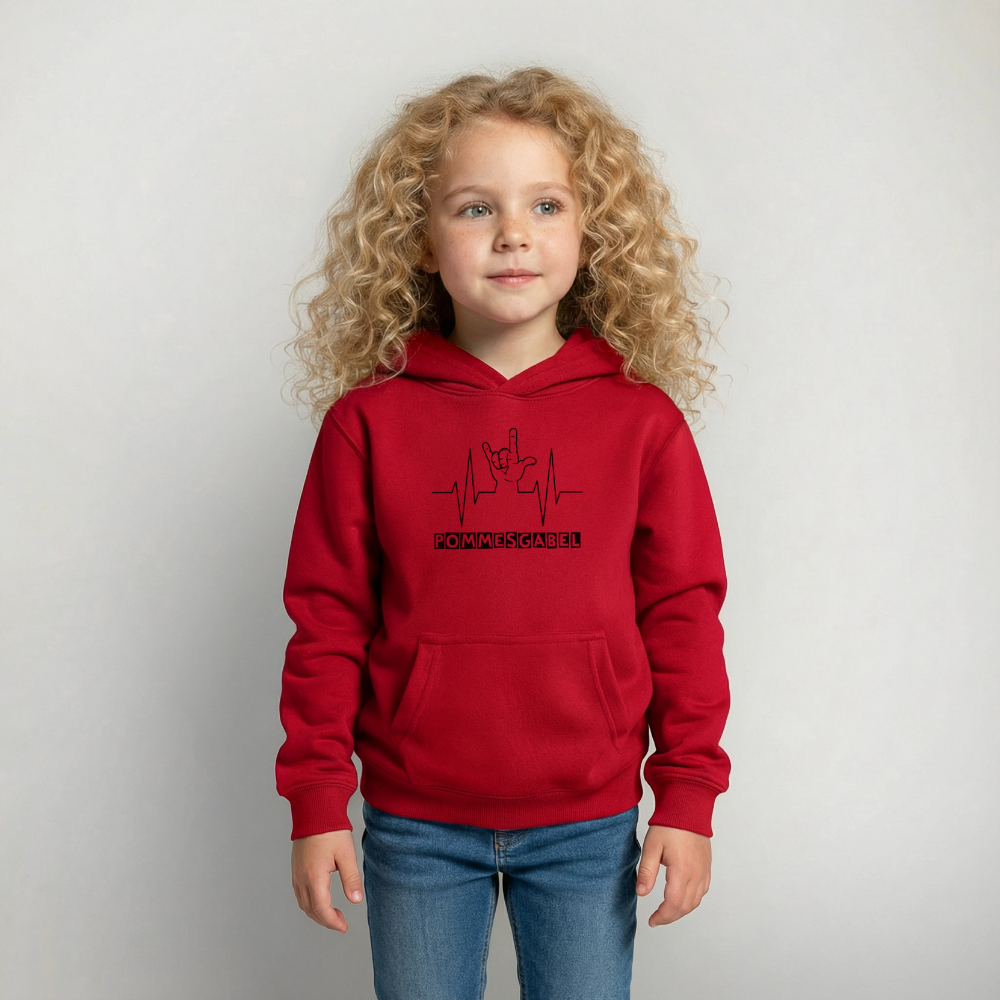 Kinder Hoodie "Pommesgabel" - Rot