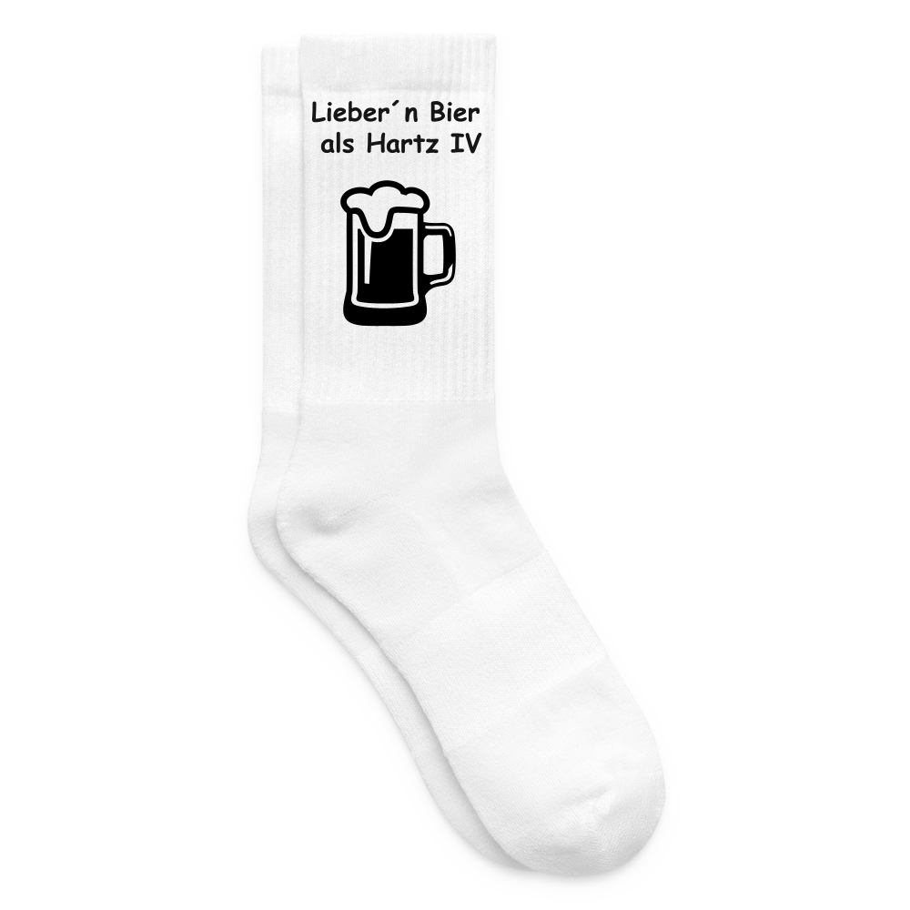 Tennissocken "Lieber ein Bier..." - Weiß