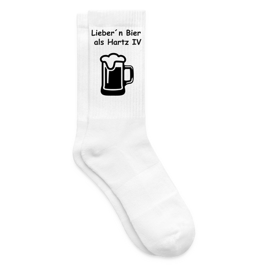 Tennissocken "Lieber ein Bier..." - Weiß
