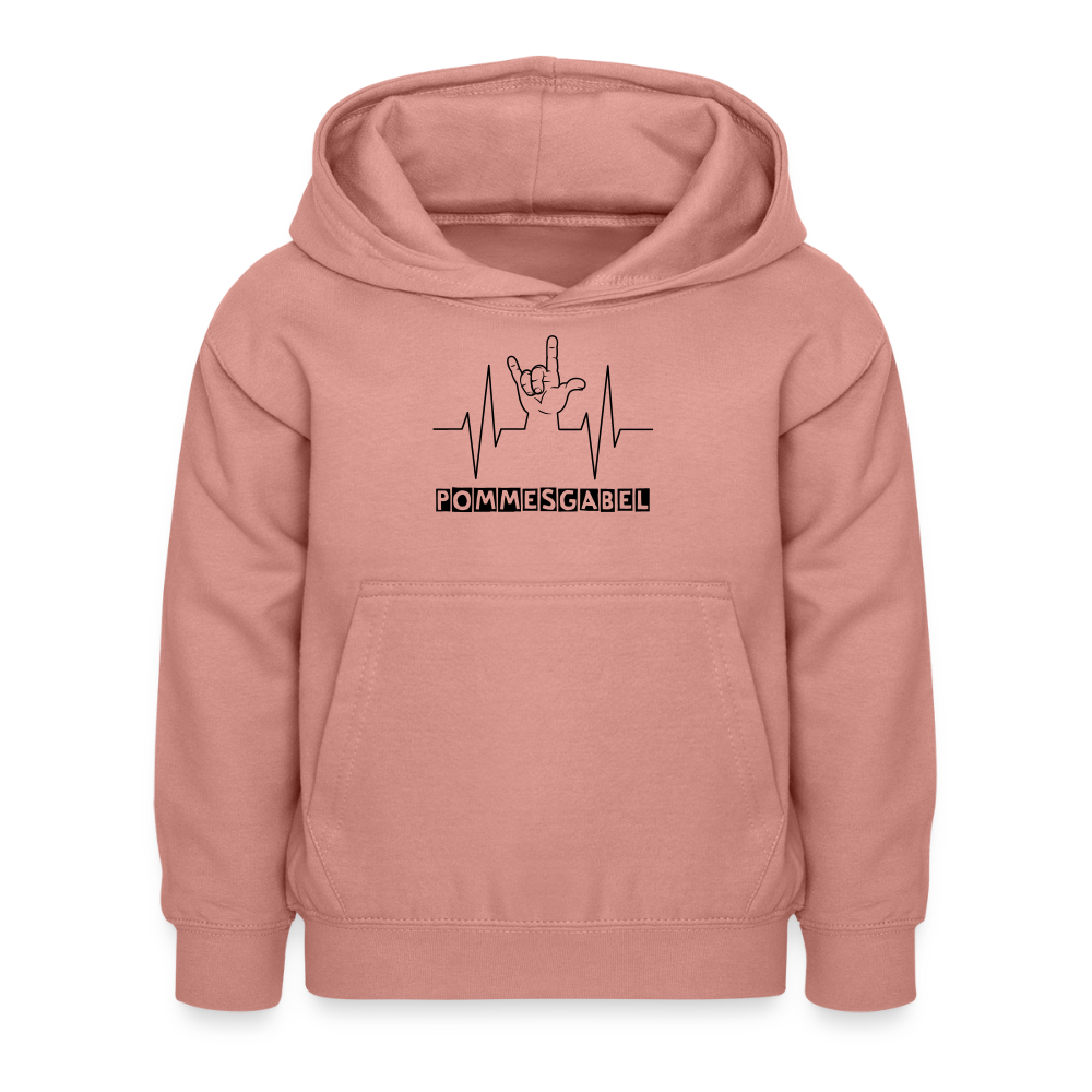 Kinder Hoodie "Pommesgabel" - Altrosa