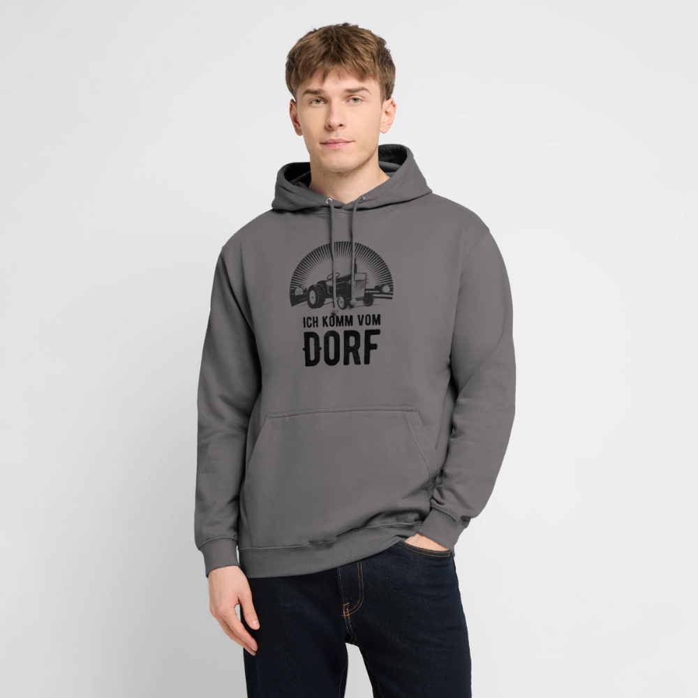Hoodie "Ich komme vom Dorf" Unisex - Mittelgrau
