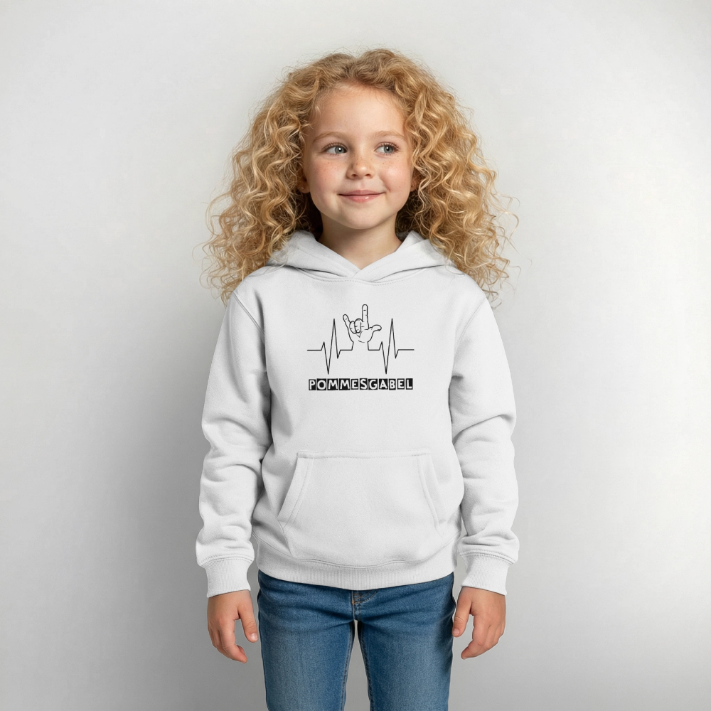 Kinder Hoodie "Pommesgabel" - Weiß
