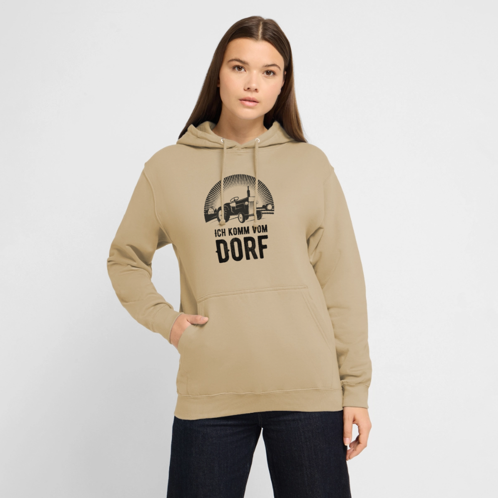 Hoodie "Ich komme vom Dorf" Unisex - Beige